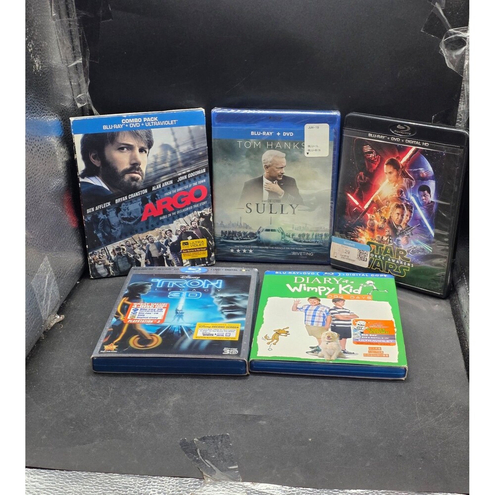 Blu-ray Lot: Argo, Sully, Star Wars Force Awakens, Tron Legacy 3D, Wimpy Kid